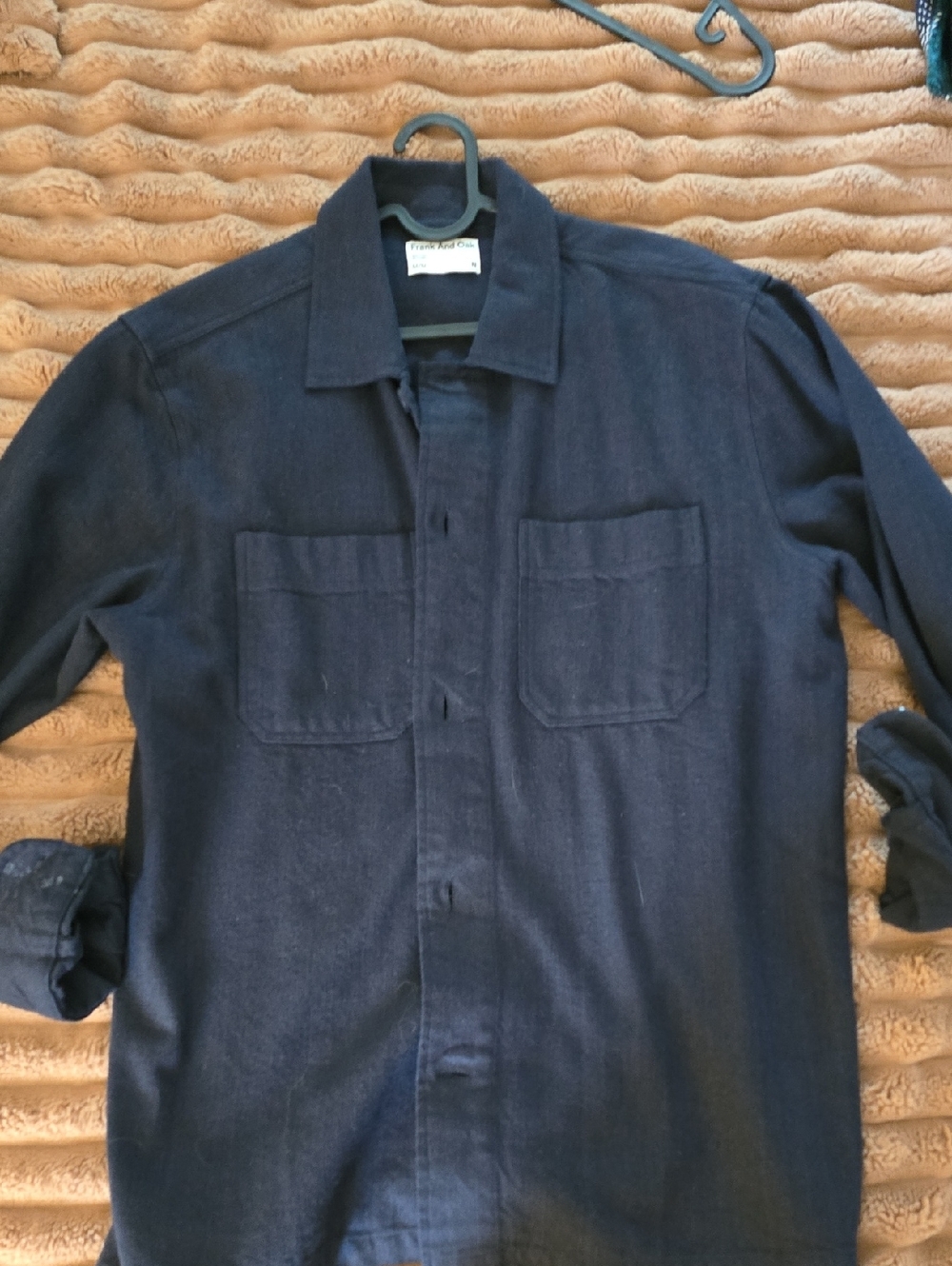 Frank & Oak Men's Dark Navy Casual Button-Down Shirt